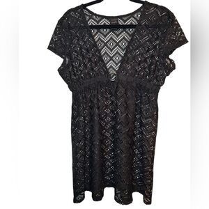 Catalina Swim Laser Cut Cover- Up- Black/ Size Medium (8-10)